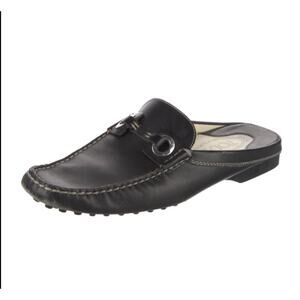 Tod's Black Slip On Driving Loafers Mules Black Leather 5.5